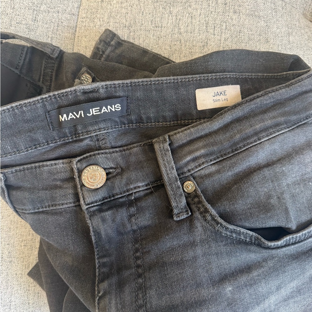 Mavi Jake Slim Leg Jeans - Washed Black